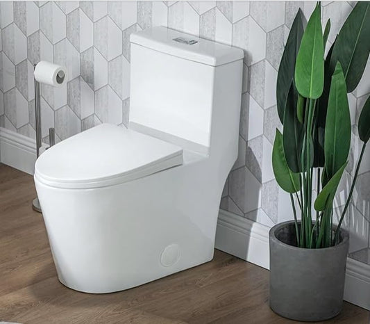 Casta Diva One-Piece Toilet, Elongated, 12'' Rough-in, Dual Flush 0.9/1.28GPF, White | CD-T001