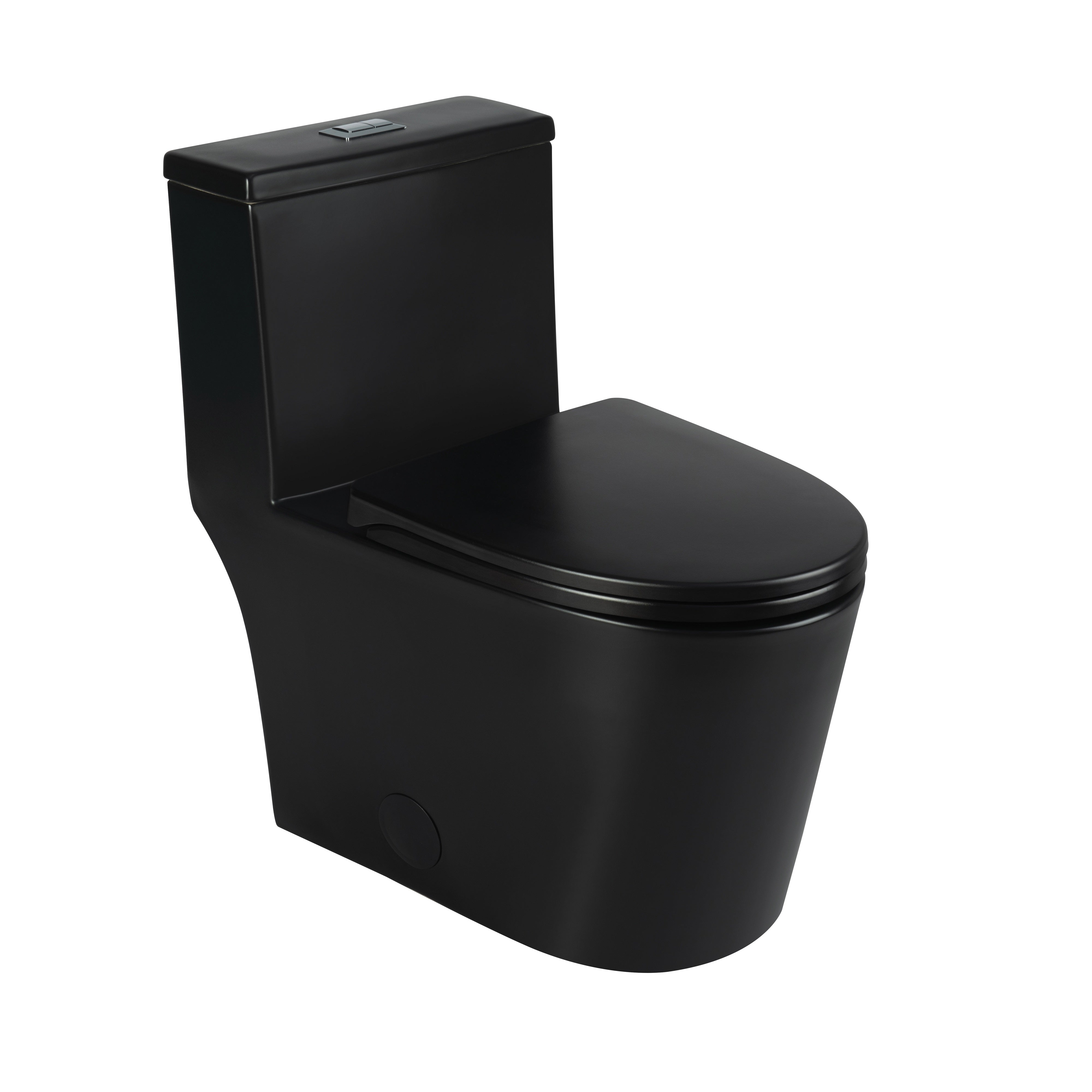 Casta Diva CD-T002 Dual Flush One Piece Toilet, Elongated, Black ...