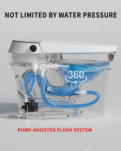 Casta Diva Smart Bidet Toilet, Pump-assisted Flush, Tankless | TC-100GE