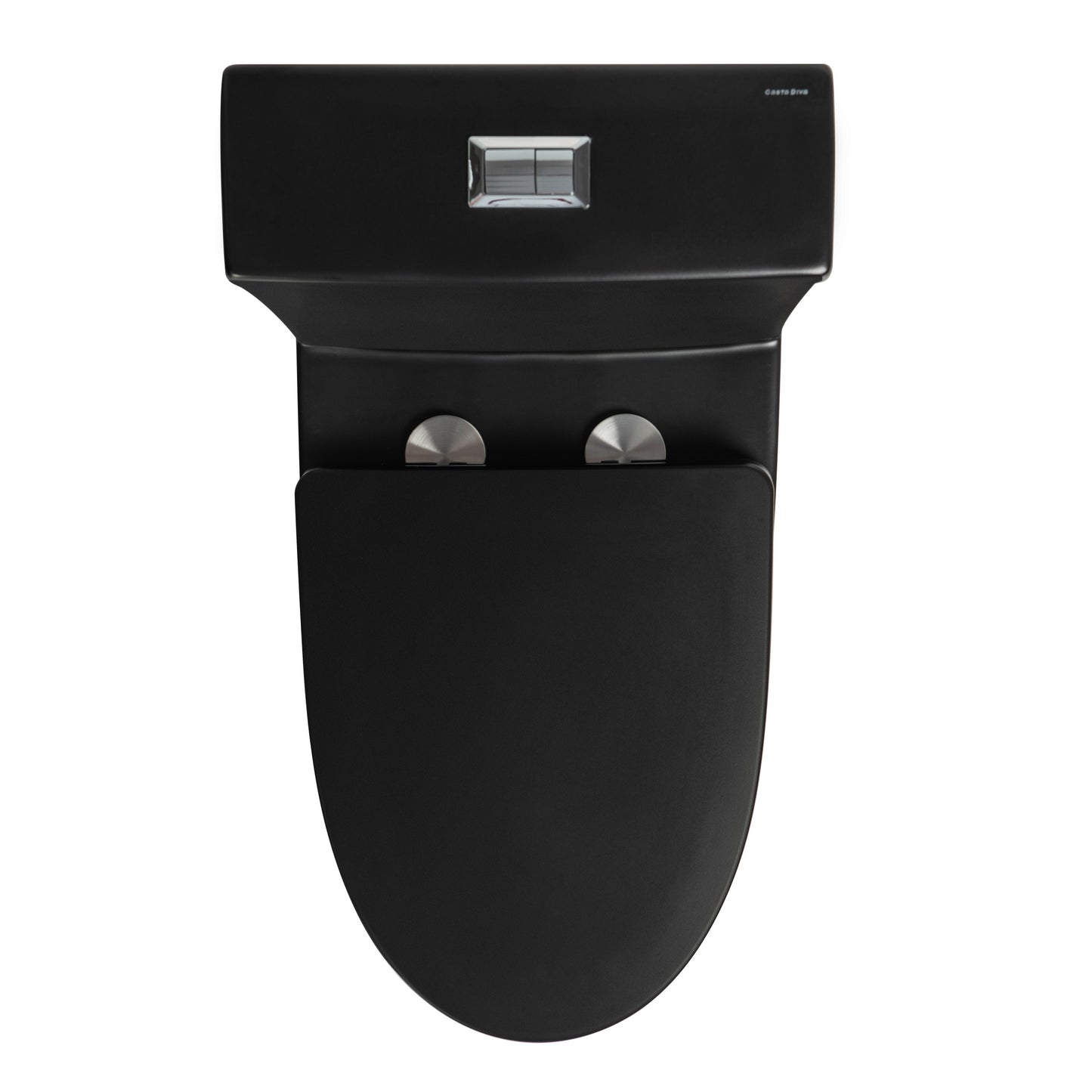 Casta Diva One-Piece Toilet, Elongated, 12'' Rough-in, Dual Flush 0.9/1.28GPF, Black | CD-T002