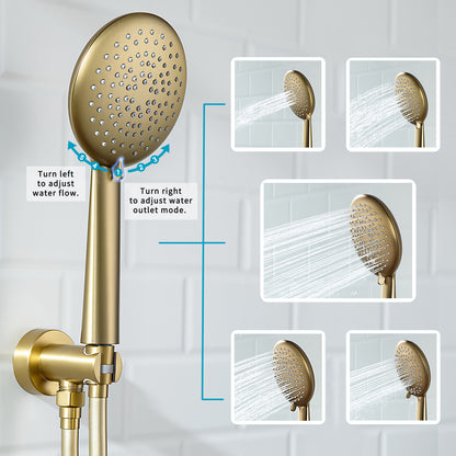 Casta Diva Rain Shower Head with Handheld Spray, Round, Brushed Gold | CD-S01G