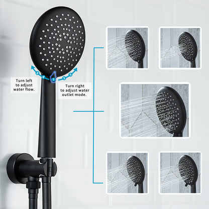 Casta Diva Rain Shower Head with Handheld Spray, Round, Black | CD-S01B