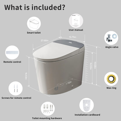 Casta Diva Smart Bidet Toilet with Concealed Tank, Auto Open/Close, ADA compliant | CD-U010