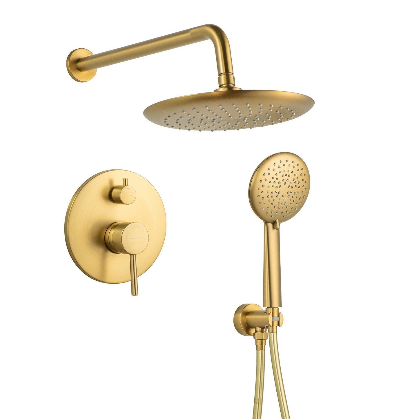 Casta Diva Rain Shower Head with Handheld Spray, Round, Brushed Gold | CD-S01G