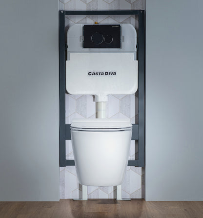 Casta Diva In Wall Toilet Tank with Black Actuator Plate | CD-WK304