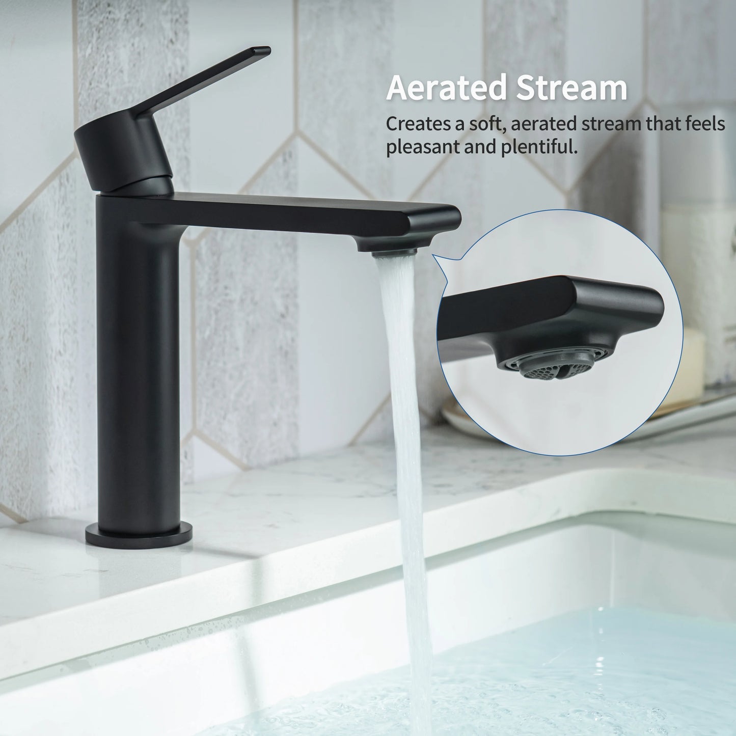 Casta Diva Bathroom Sink Faucet, Black  CD-F01B-3