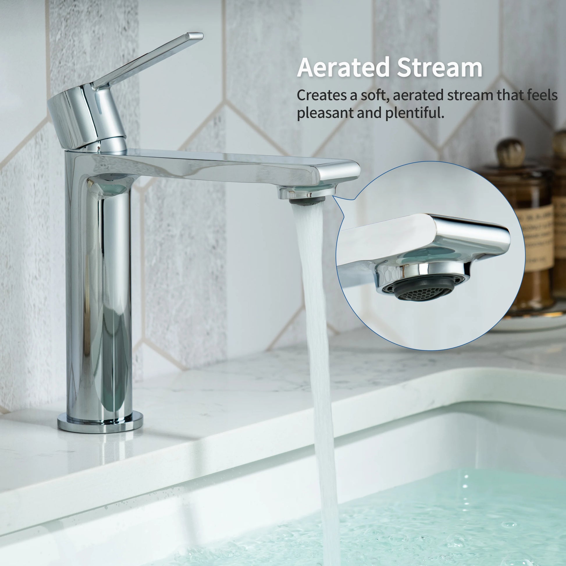 Casta Diva Bathroom Sink Faucet, Chrome  CD-F01C-3