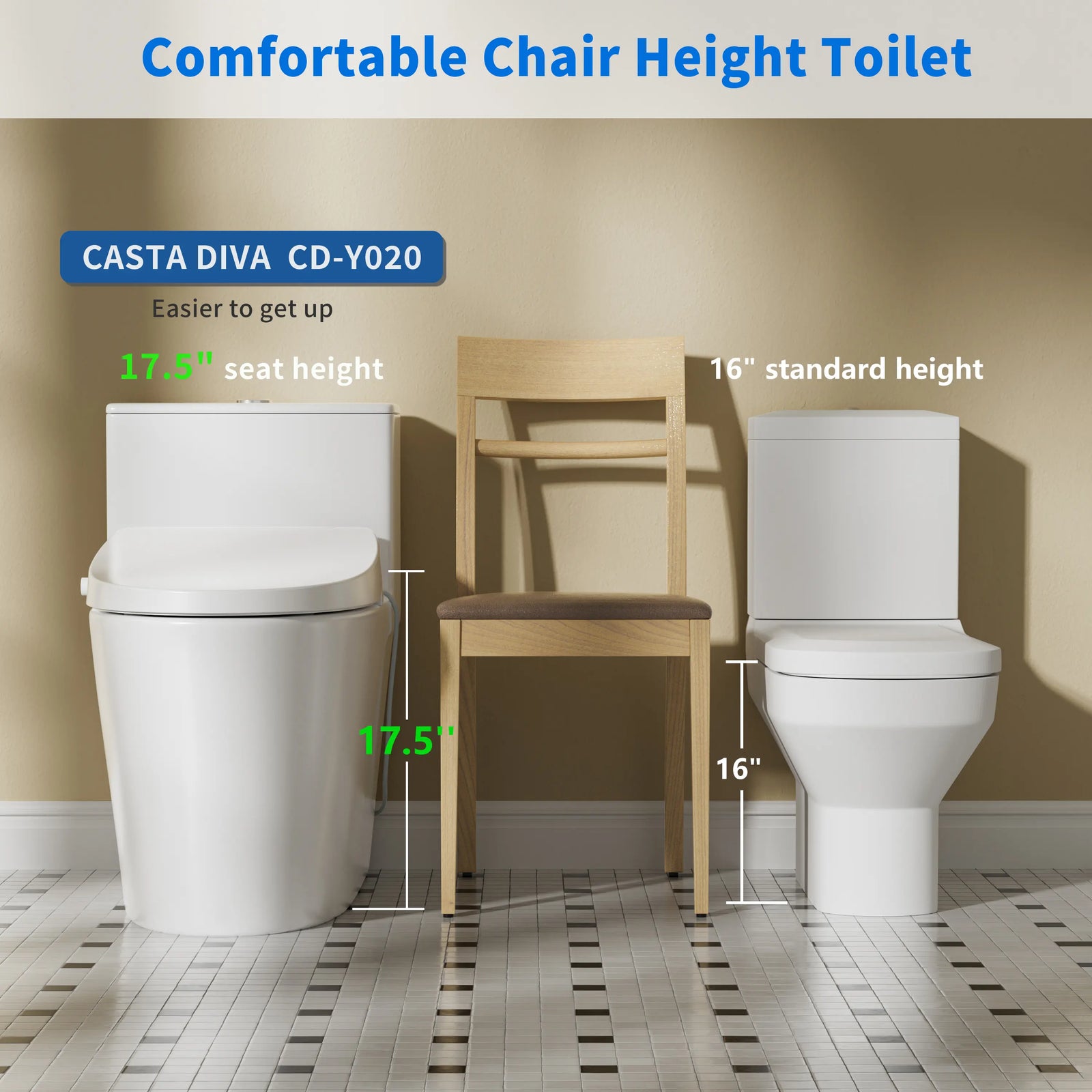 Casta Diva Electric Bidet Toilet Combo, Elongated, 12 inch Rough-in  CD-Y020-6