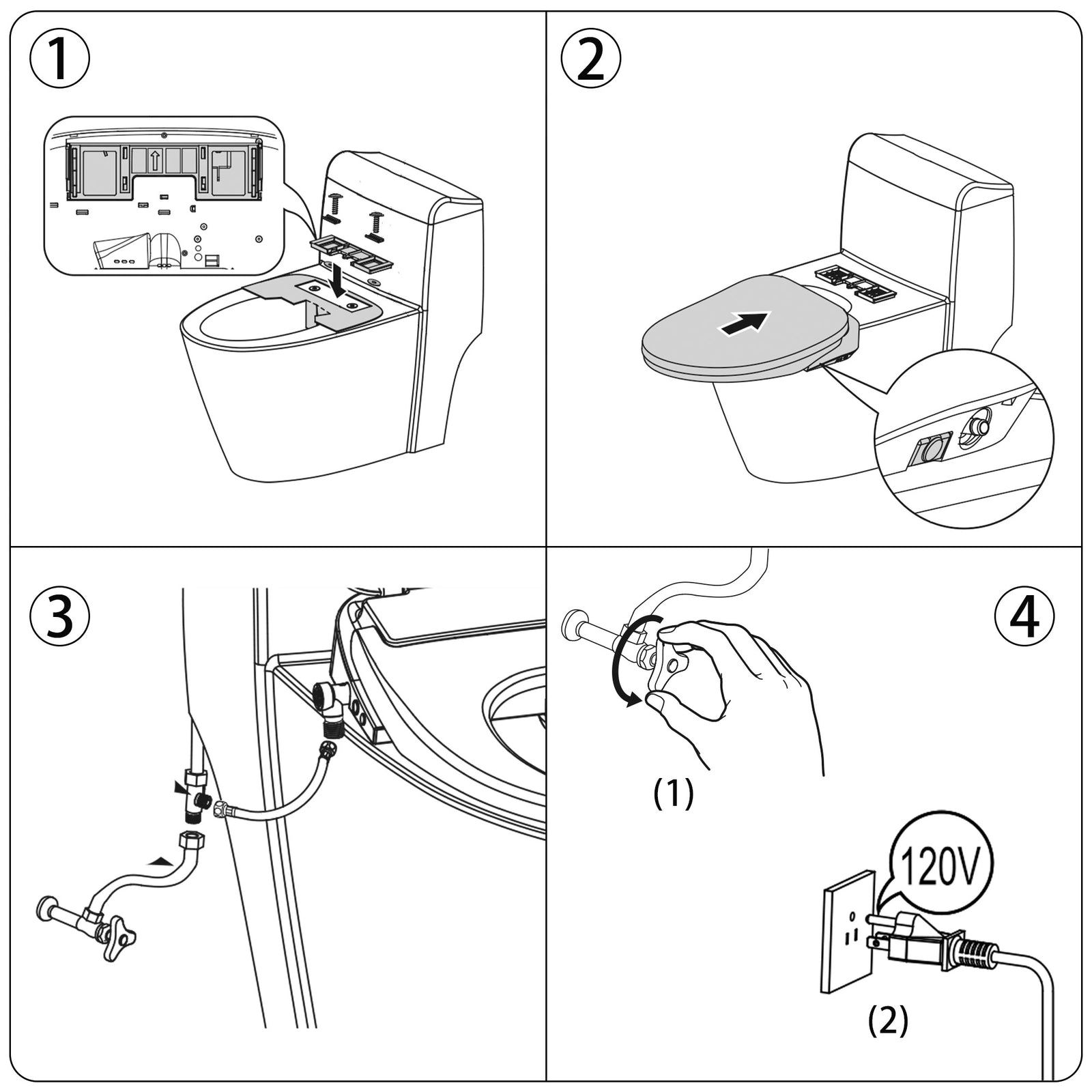 Casta Diva Elongated Electric Bidet Toilet Seat with Remote Contro l CD-BT01-9