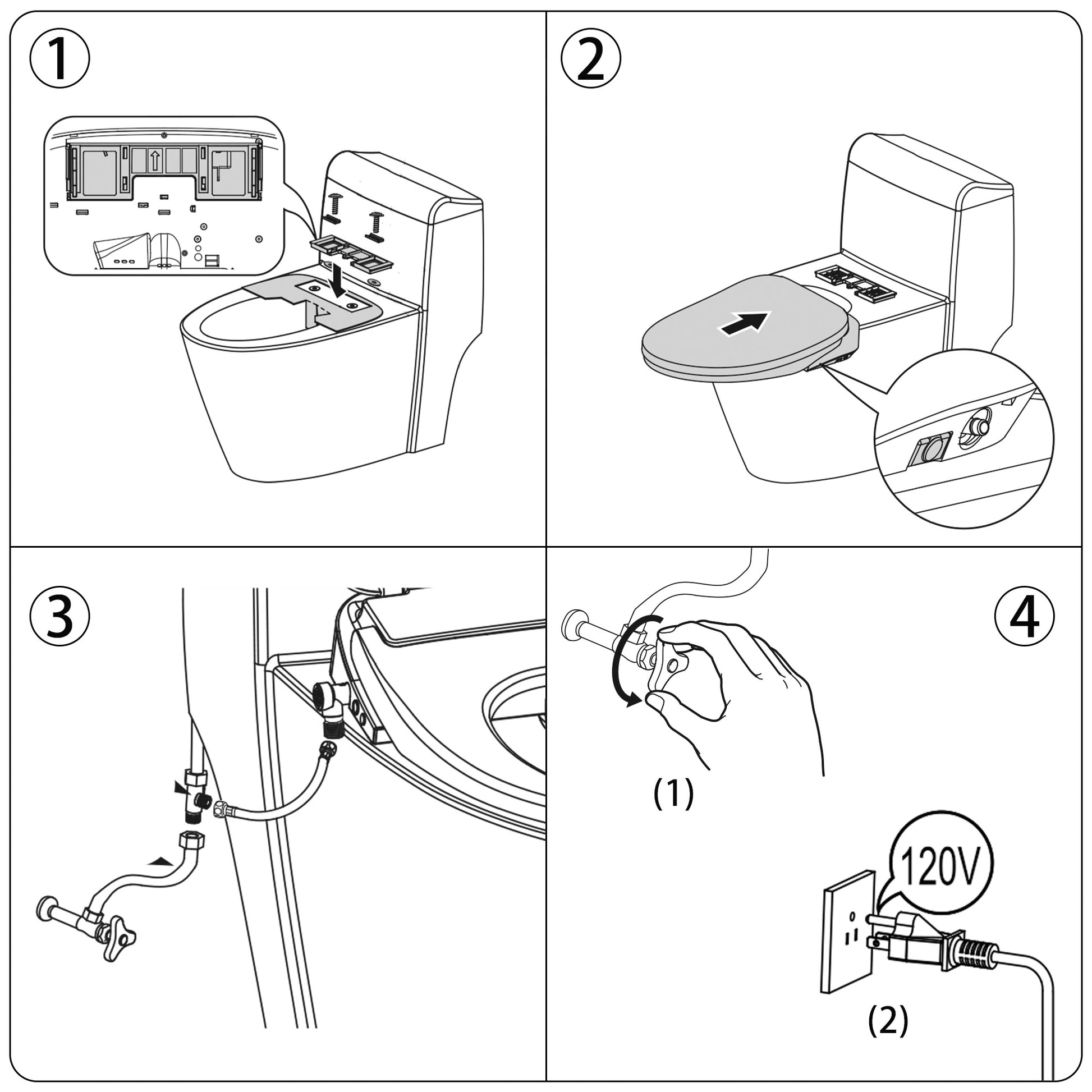 Casta Diva Elongated Electric Bidet Toilet Seat with Remote Contro l CD-BT01-9