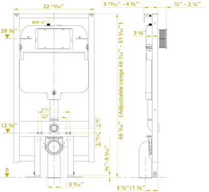 Casta Diva In Wall Toilet Tank with Black Actuator Plate  CD-WK304-8