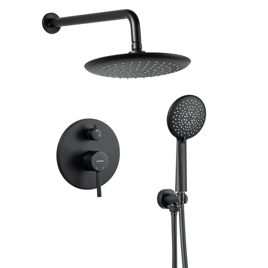 Casta Diva Rain Shower Head with Handheld Spray, Round, Black  CD-S01B-1