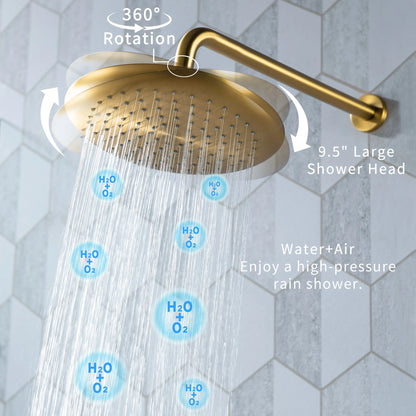 Casta Diva Rain Shower Head with Handheld Spray, Round, Brushed Gold  CD-S01G-3