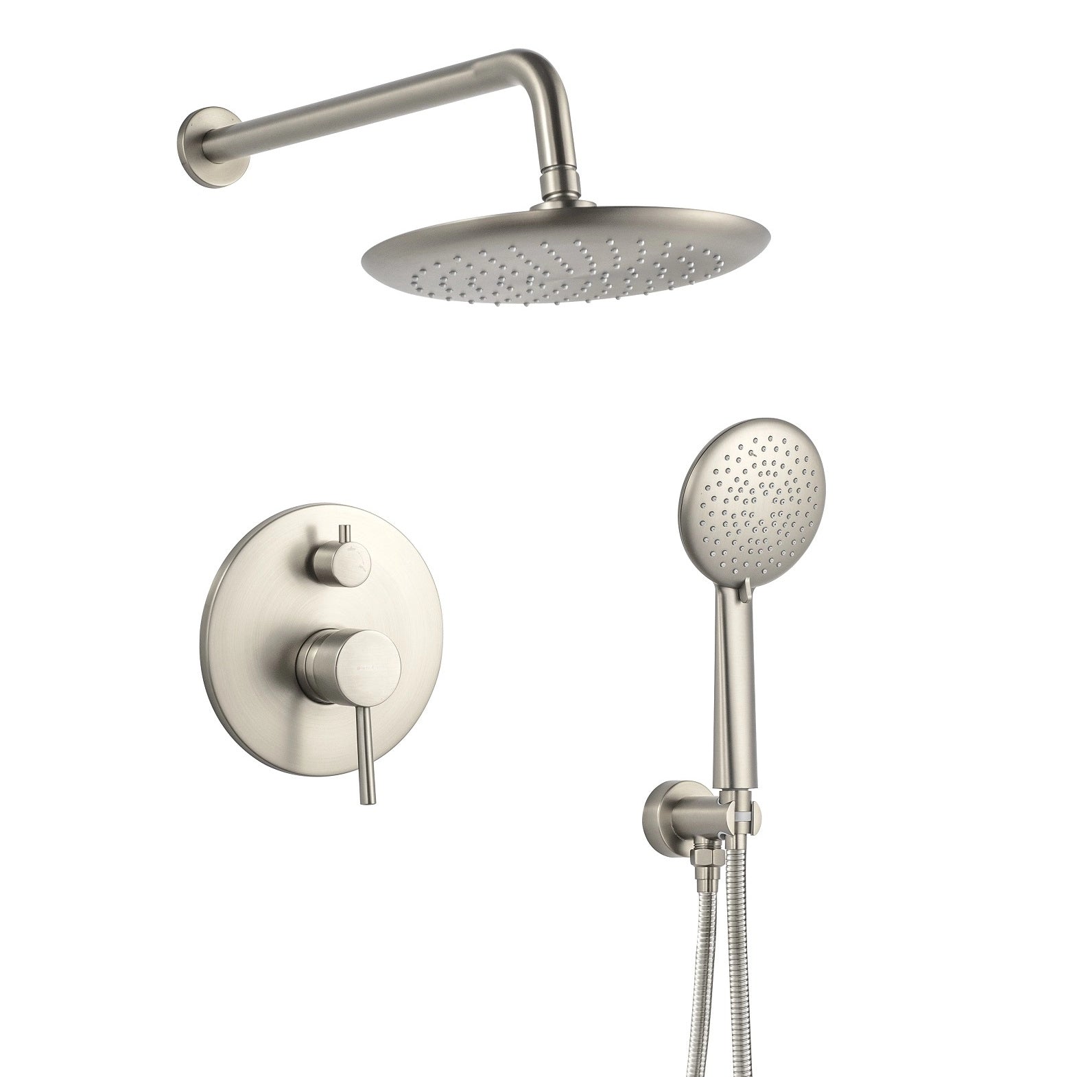 Casta Diva Rain Shower Head with Handheld Spray, Round, Brushed Nickel  CD-S01BN-1