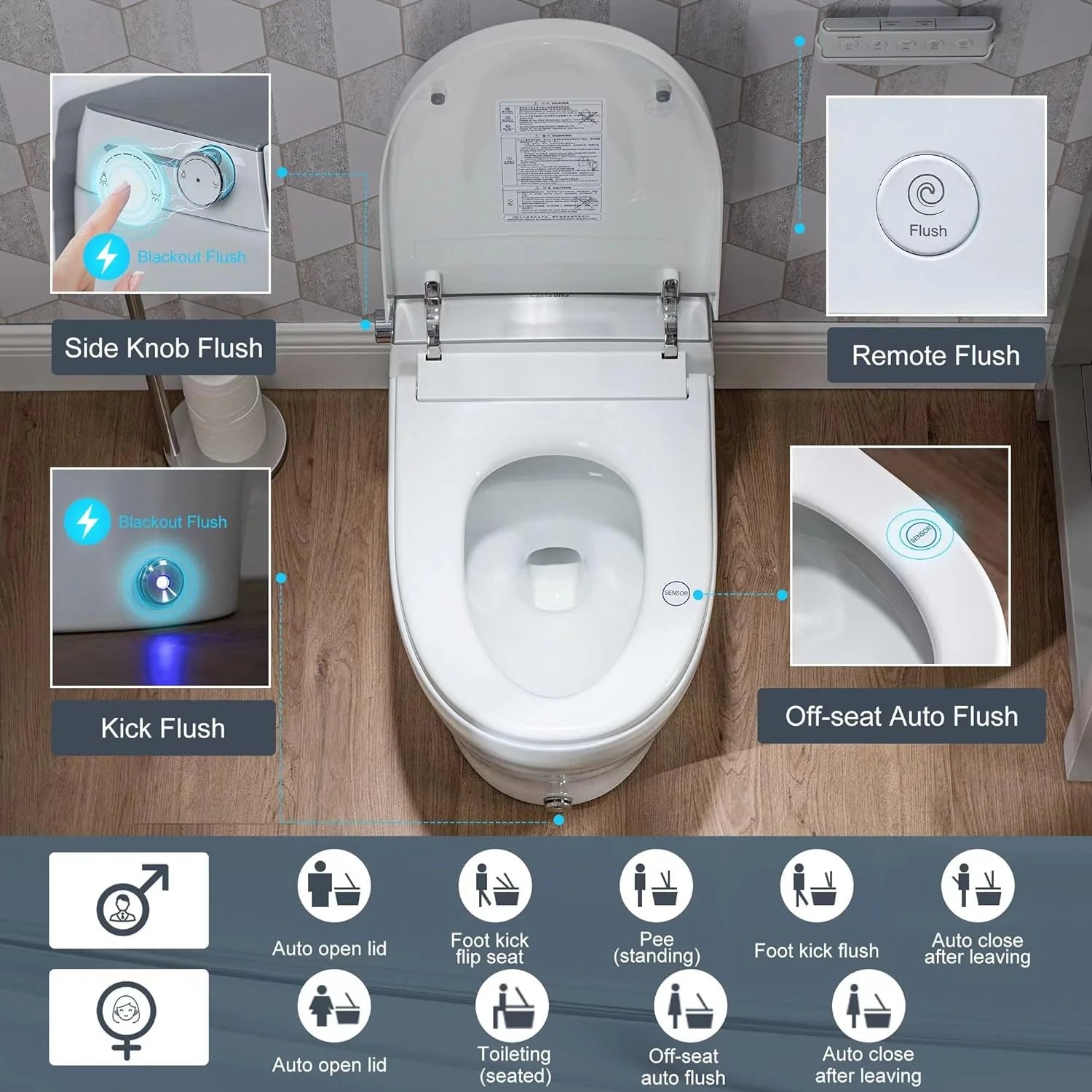 Casta Diva Smart Bidet Toilet, Auto OpenClose, Buit-in Tank   CD-Y090-2