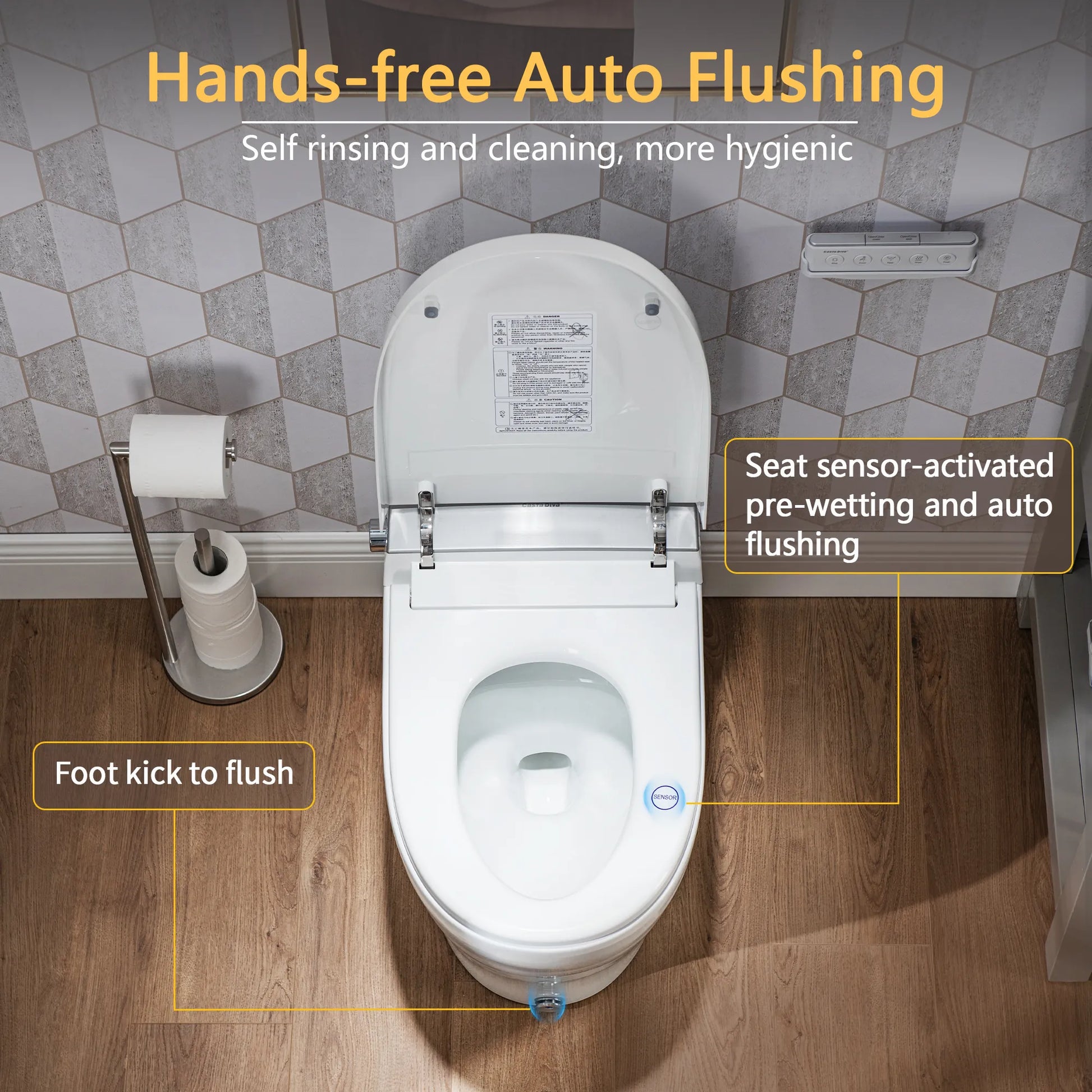 Casta Diva Smart Bidet Toilet, Auto OpenClose, Buit-in Tank   CD-Y090-4