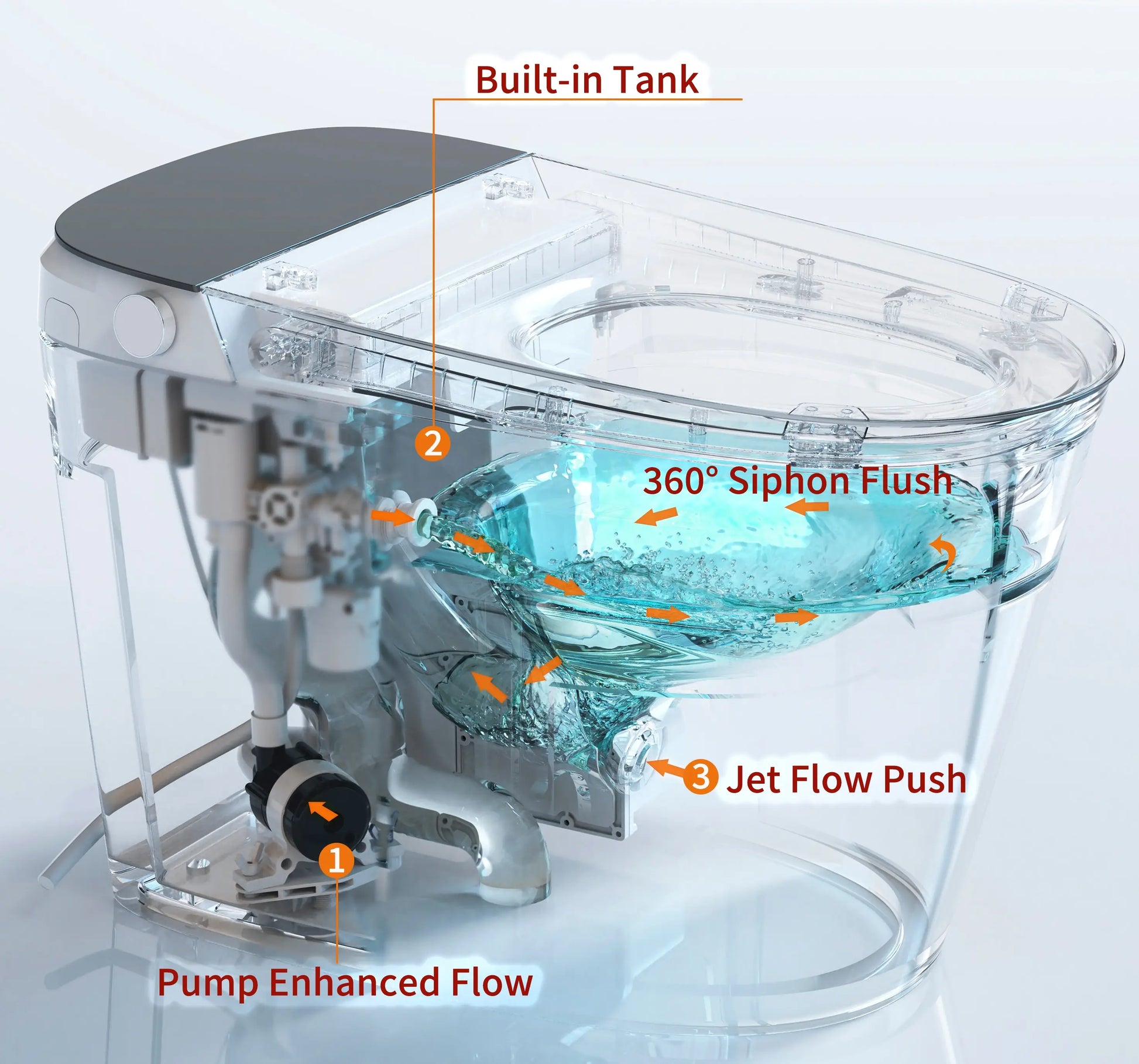 Casta Diva Smart Bidet Toilet, Auto OpenClose, Buit-in Tank   CD-Y090-5