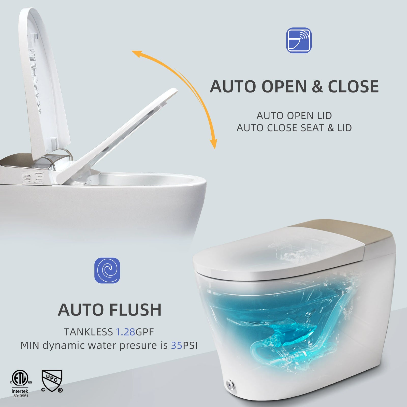 Casta Diva Smart Bidet Toilet, Auto OpenClose, Tankless  CD-Y080-3