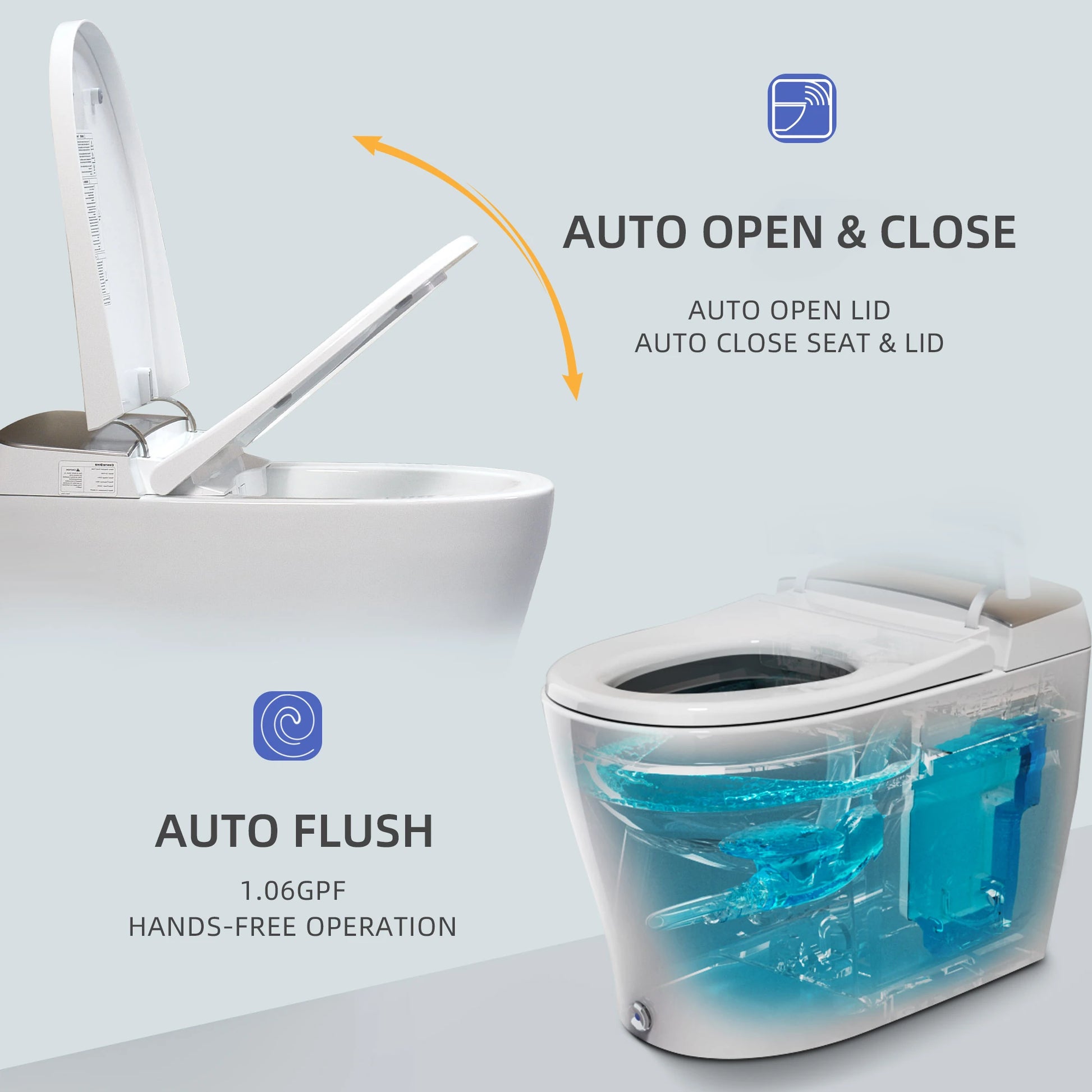 Casta Diva Smart Bidet Toilet with Concealed Tank, Auto OpenClose  CD-Y060-4