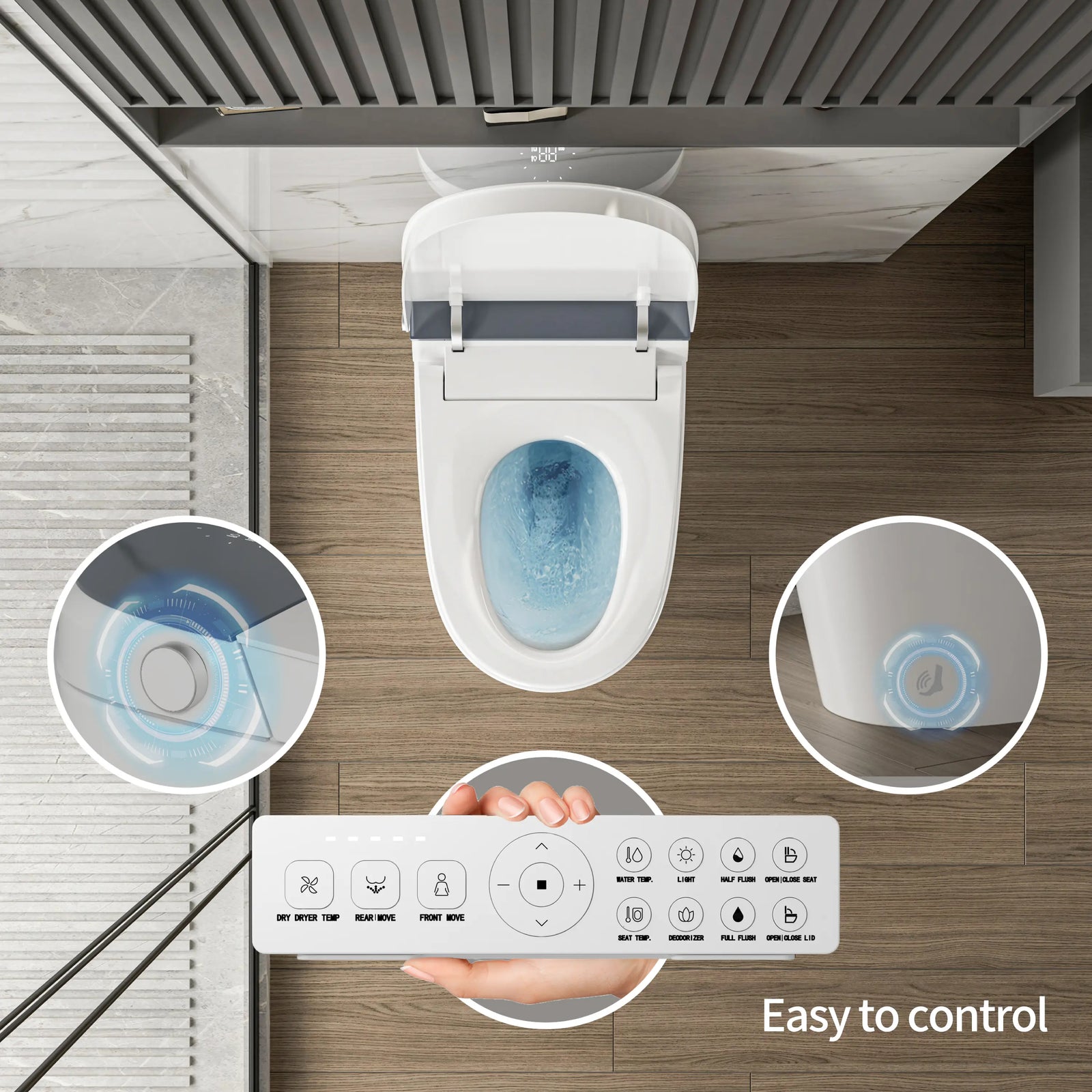 Casta Diva Smart Bidet Toilet with Concealed Tank, Auto OpenClose, ADA compliant  CD-U010-12