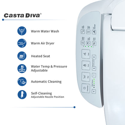 Casta Diva Elongated Electric Bidet Toilet Seat with Side Panel | CD-BT05