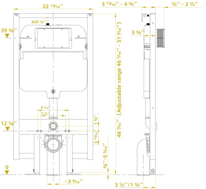 Casta Diva In Wall Toilet Tank with Black Actuator Plate | CD-WK304