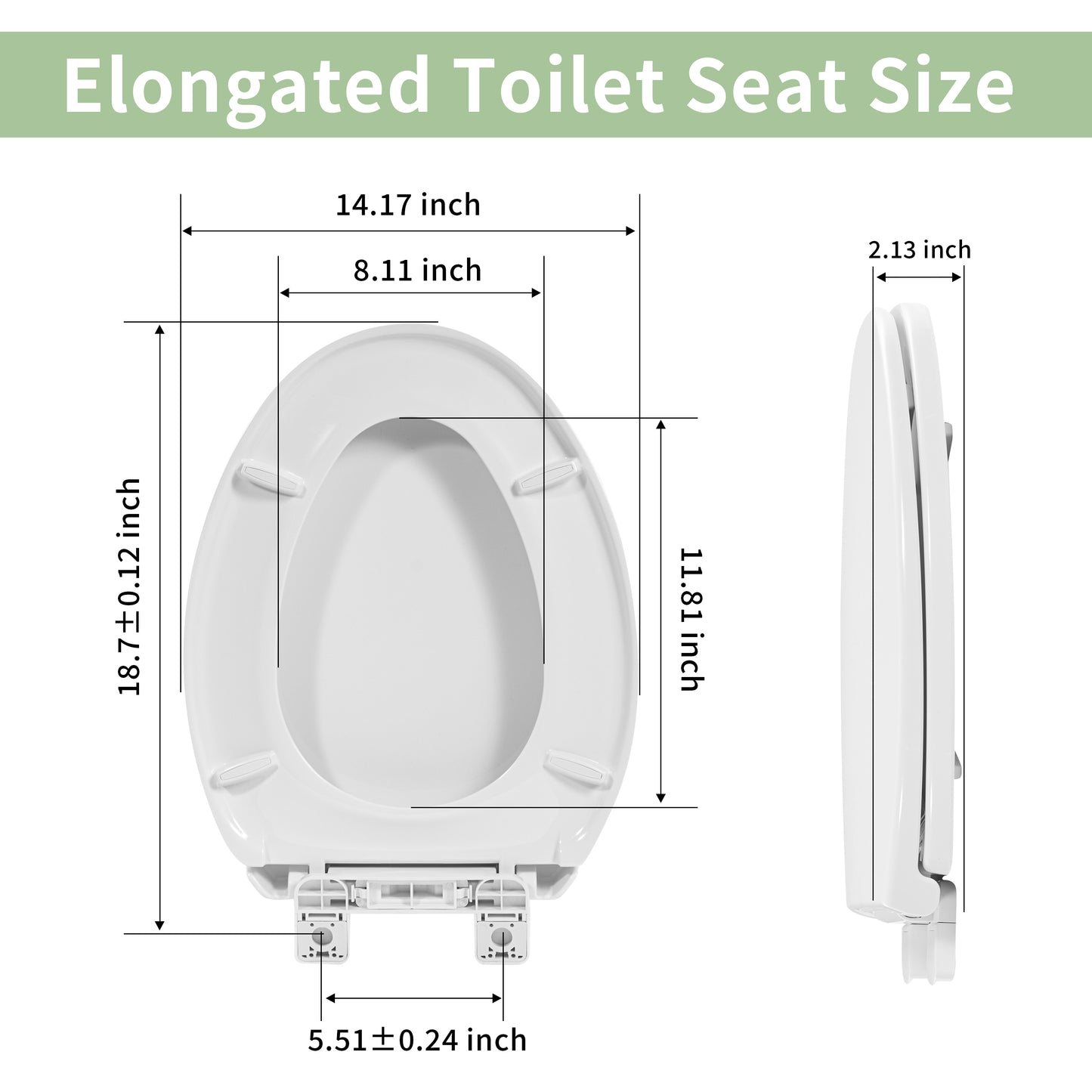 I1201S  Slow Close Toilet Seat, Elongated, White